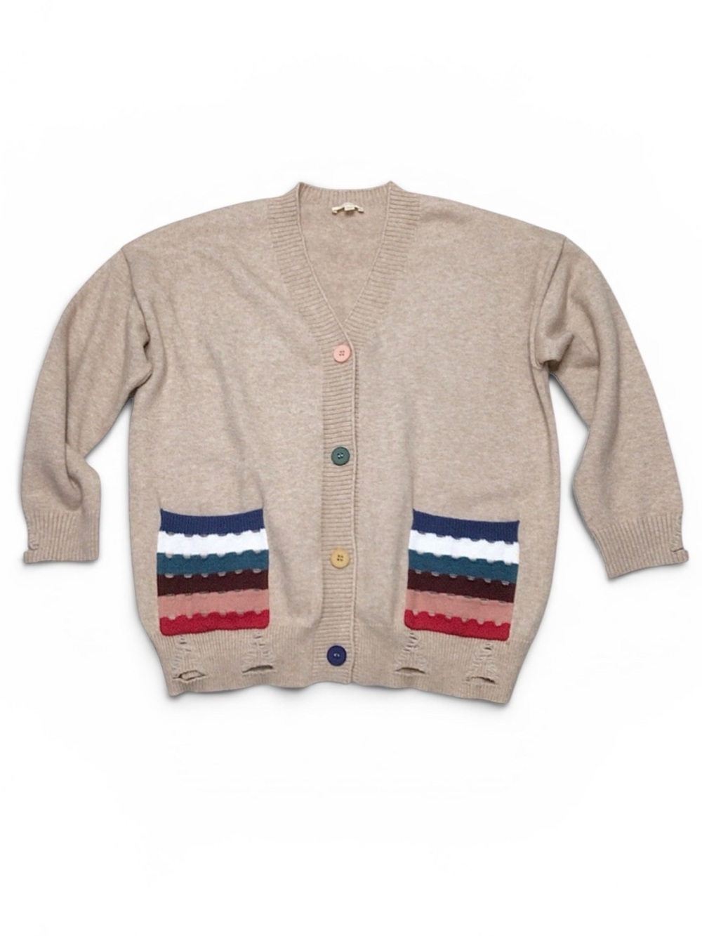 ODDY Colorful Pocket Button-Up Cardigan Sweater S/M